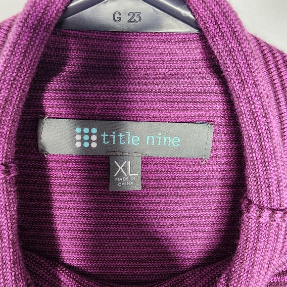 Title Nine Synergy Sweater Purple Striped Mock Neck Size XL - Picture 5 of 9